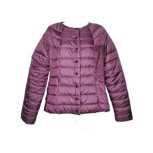 MaxMara Down Jacket Reversible Quilted Convertible Sleeves Puffer Size 10 Med